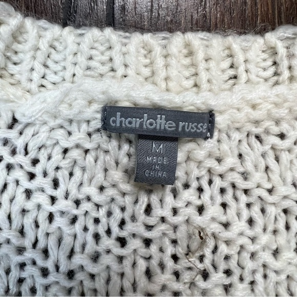 Charlotte Russe ivory open cardigan SZ MED - Picture 3 of 4